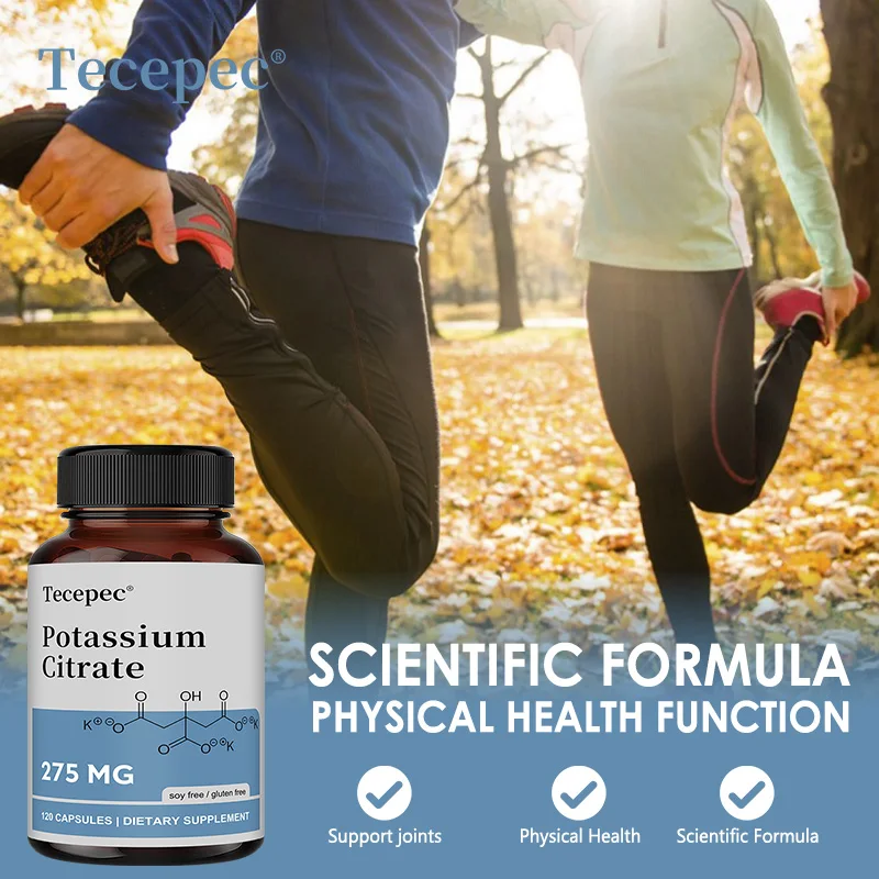 โพแทสเซียมซิเตรต 275 มก. สําหรับหัวใจและหลอดเลือด, ไต, สุขภาพเส้นประสาทที่มีแร่ธาตุที่จําเป็น