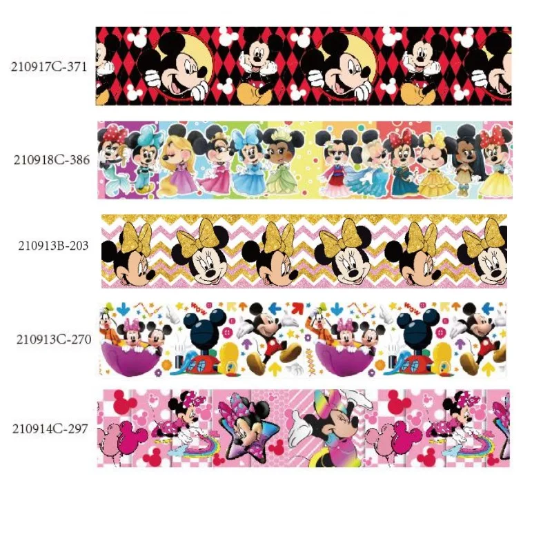 

Disney Mickey Mouse Cartoon Grosgrain Ribbon 25mm Printed 10yards for Hairbows DIY Holiday Decoration Handmade