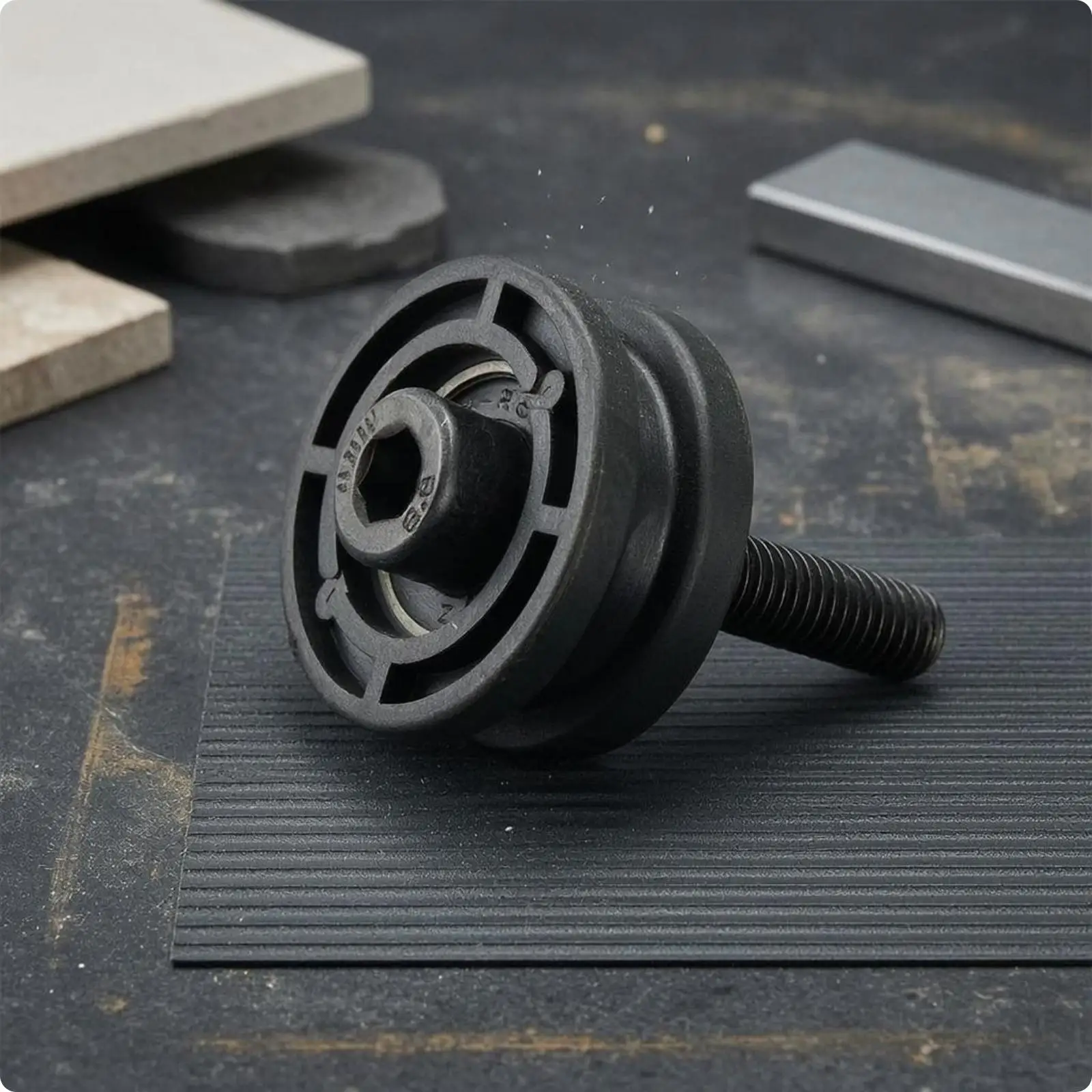 Tile Saw Roller Assembly Grooved Replacement Roller Assembly Threaded