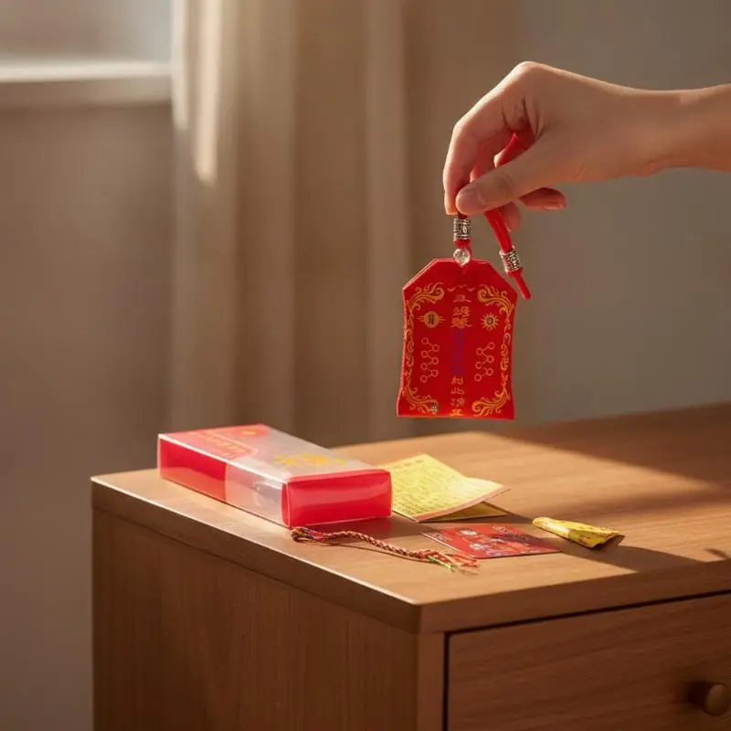 2027 Tai Sui Feng Shui Lucky Bag Prayer Gold Card Exorcism Protection Blessing Gift for Office Worker Career Good Luck