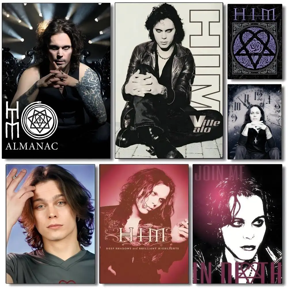 1pc Cool Singer V-Ville V-Valo HIM Poster Sticker Print Waterproof Wall Art For Living Room Bedroom Home Decor