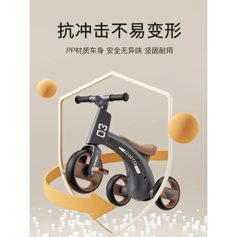 Children tricycle bicycle 1-3-6 years old bicycle baby taxiing balance car portable pedal