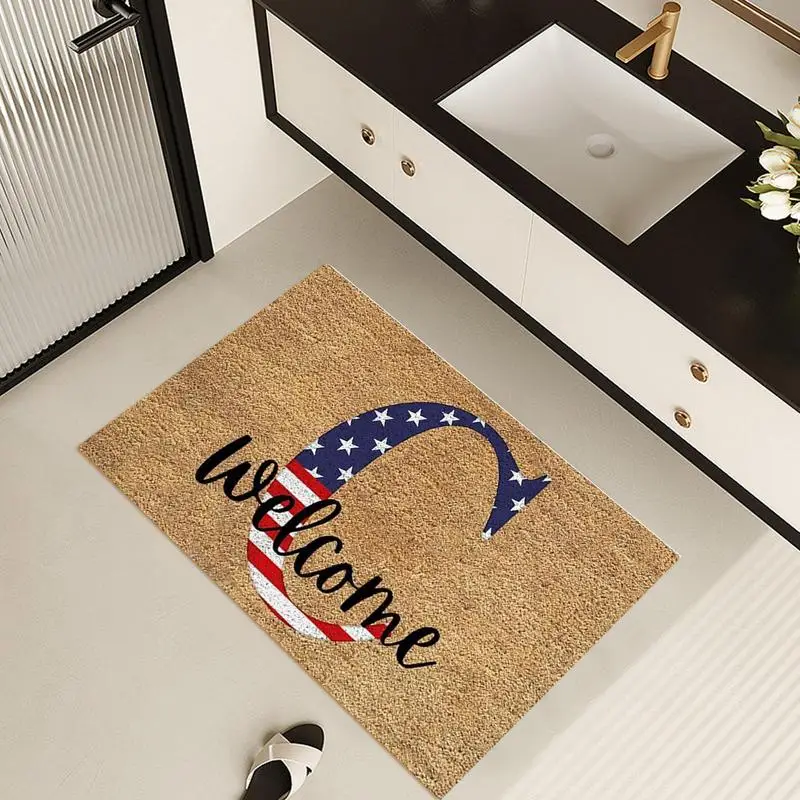 Patriotic Door Mat Patriotic Outdoor Welcome Mat 60X40cm Non Slip Red White And Blue Welcome Rug Independence Day Door Mat For