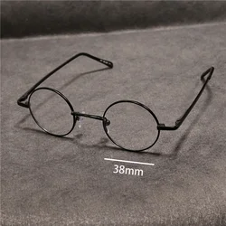 Cubojue Small Round Reading Glasses 38mm Circle Eyeglasses Frames Male Women Spring Hinge Anti Blue Light Reflection 0 +150 200