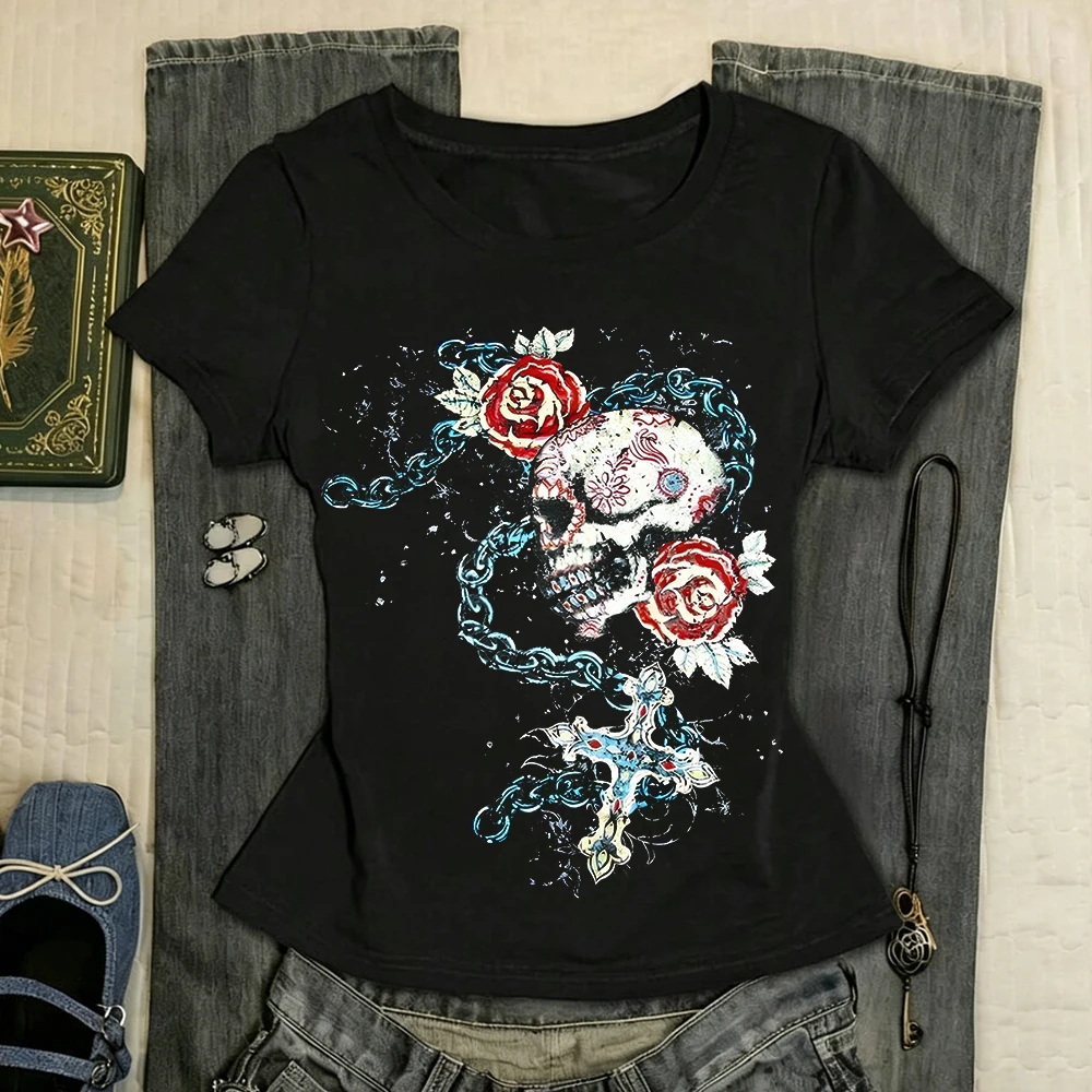 Crop Top Women Graphic Tees Y2k Clothes Women Harajuku Clothing Female Where Are You Kawaii Gothic Women's Cropped Anime Girl