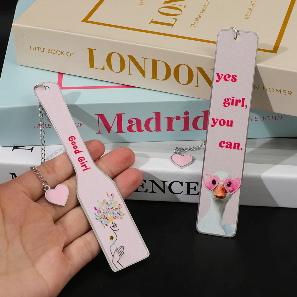 Pink Duck Bookmark/Female Encouragement Stainless Steel Metal Bookmark, Cute Bookmark for Book Enthusiasts, Motivating Bookmark