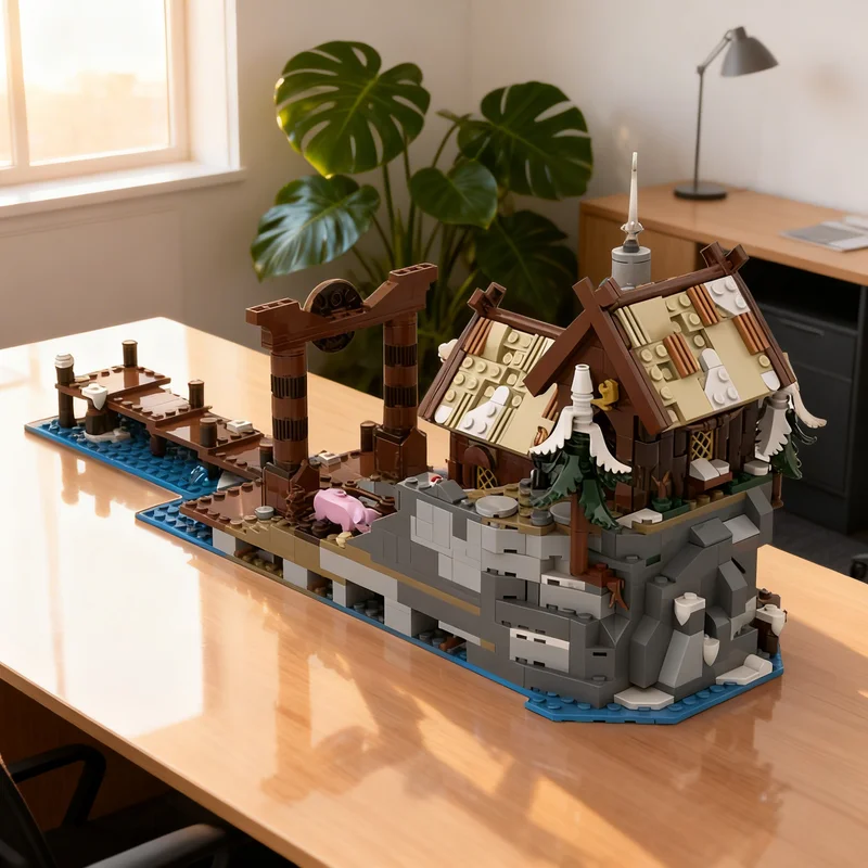 

1038pcs MOC Viking Village Expansion Vikings Model Building Blocks Construction Christmas Gifts Toy Creative DIY Idea Assemble