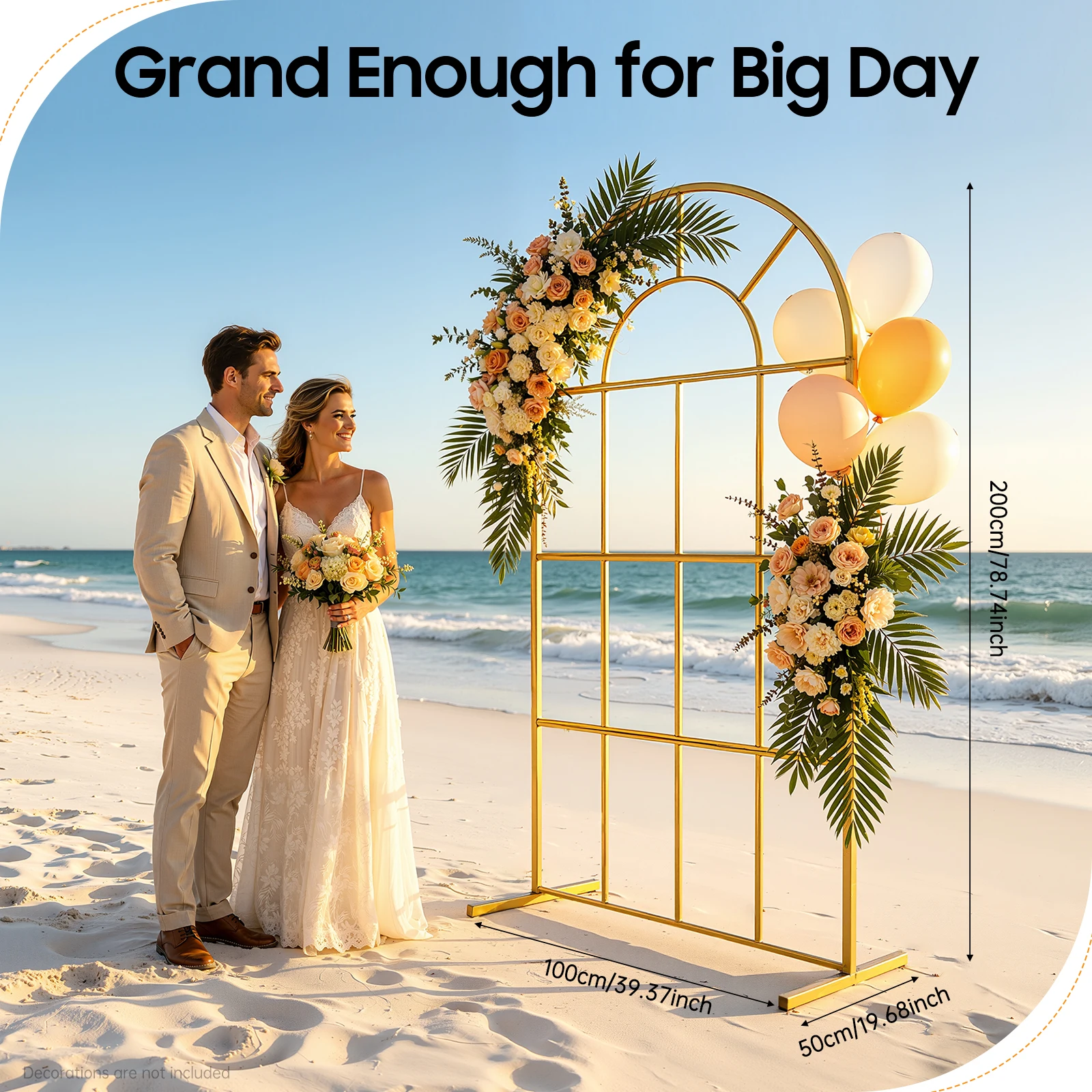 39.37*19.68*78.74 in Wedding Stand Arch Flower Stand, Wedding Centerpieces Flower Stand Safety-Rounded Edges
