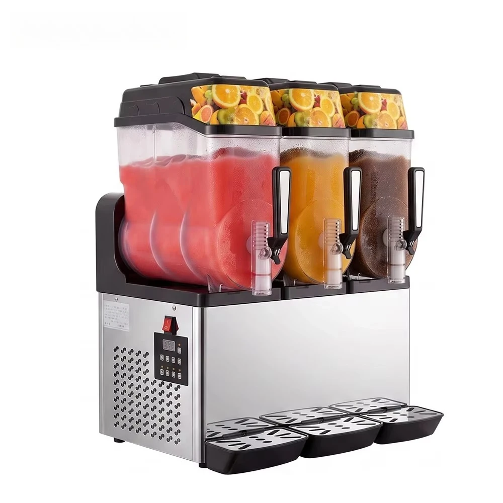 Professional Electric Automatic New Double Bowl Granita Slush Machine 220V Frozen Juice Maker Snack Bar Restaurant Hotels Food
