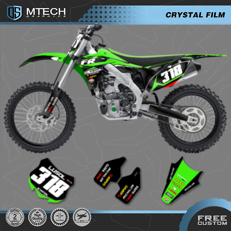 

DSMTECH Custom Team Motorcycle Graphics Background Decals Stickers kits Set For KAWASAKI KXF250 KX250F 2013 2014 2015 2016 005