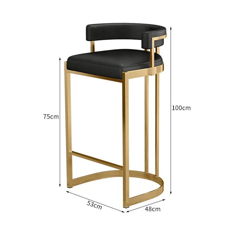 Moderno café restaurante ocio Metal terciopelo tapizado cojín reposabrazos altura de mostrador taburetes de Bar silla