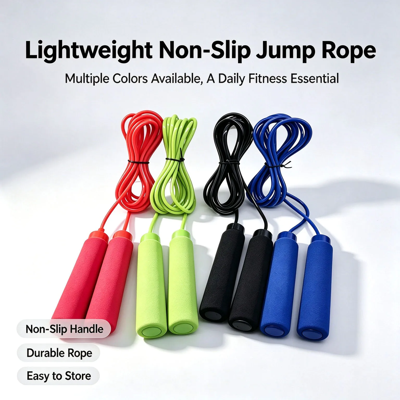 Jump Rope, Sponge Handle, Wear Resistant PVC Skipping Rope, Fitness Rope for Kids Adults, Fat Burning Outdoor Sports Workout