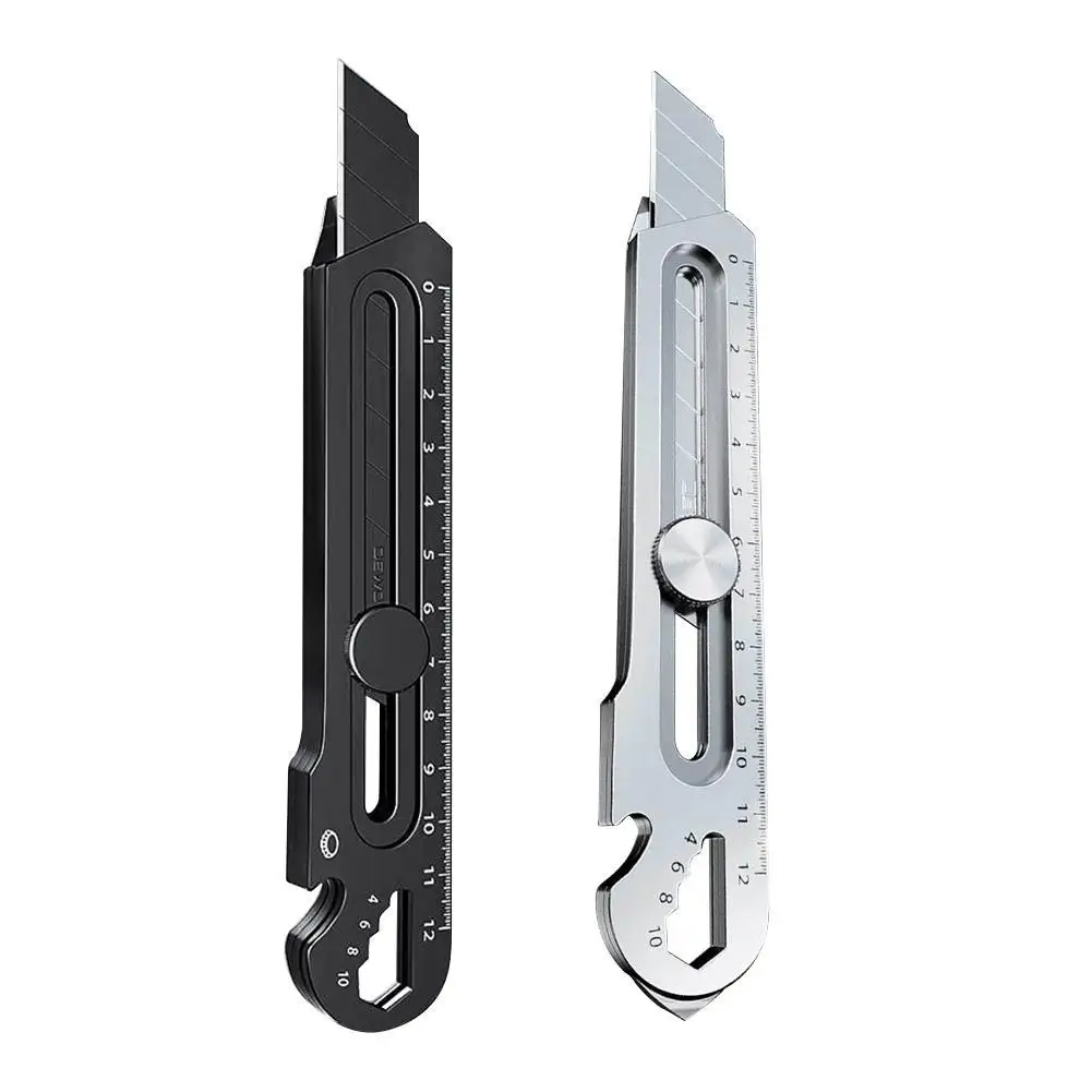Cuchillo multifuncional 6 en 1 de acero inoxidable, cortador multiusos, abrebotellas, regla de tornillo