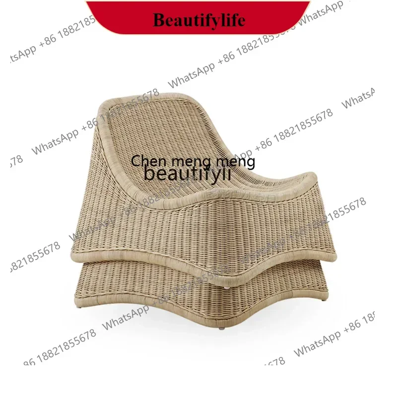 

G153 Nordic Simple Rattan Single-Seat Sofa Chair Home B & B Balcony Rattan Chair Leisure Waterproof and Sun Protection Lawn Chai