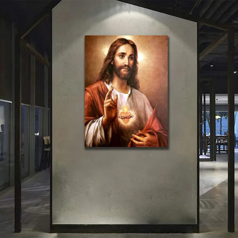 Holy Mercy Christian Roman Catholic Image And Sacred Heart Of Jesus Room Wall Is Decorated With Art By Ho Me Lili