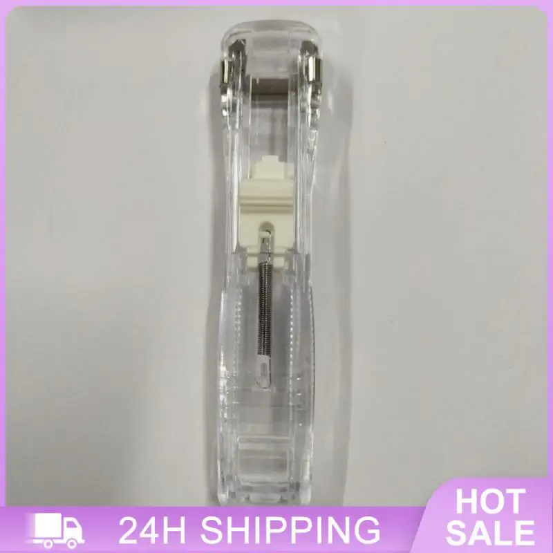 Прозрачный толкатель с нажимным зажимом, набор толкателей для бумаги, Портативный степлер с быстрым зажимом