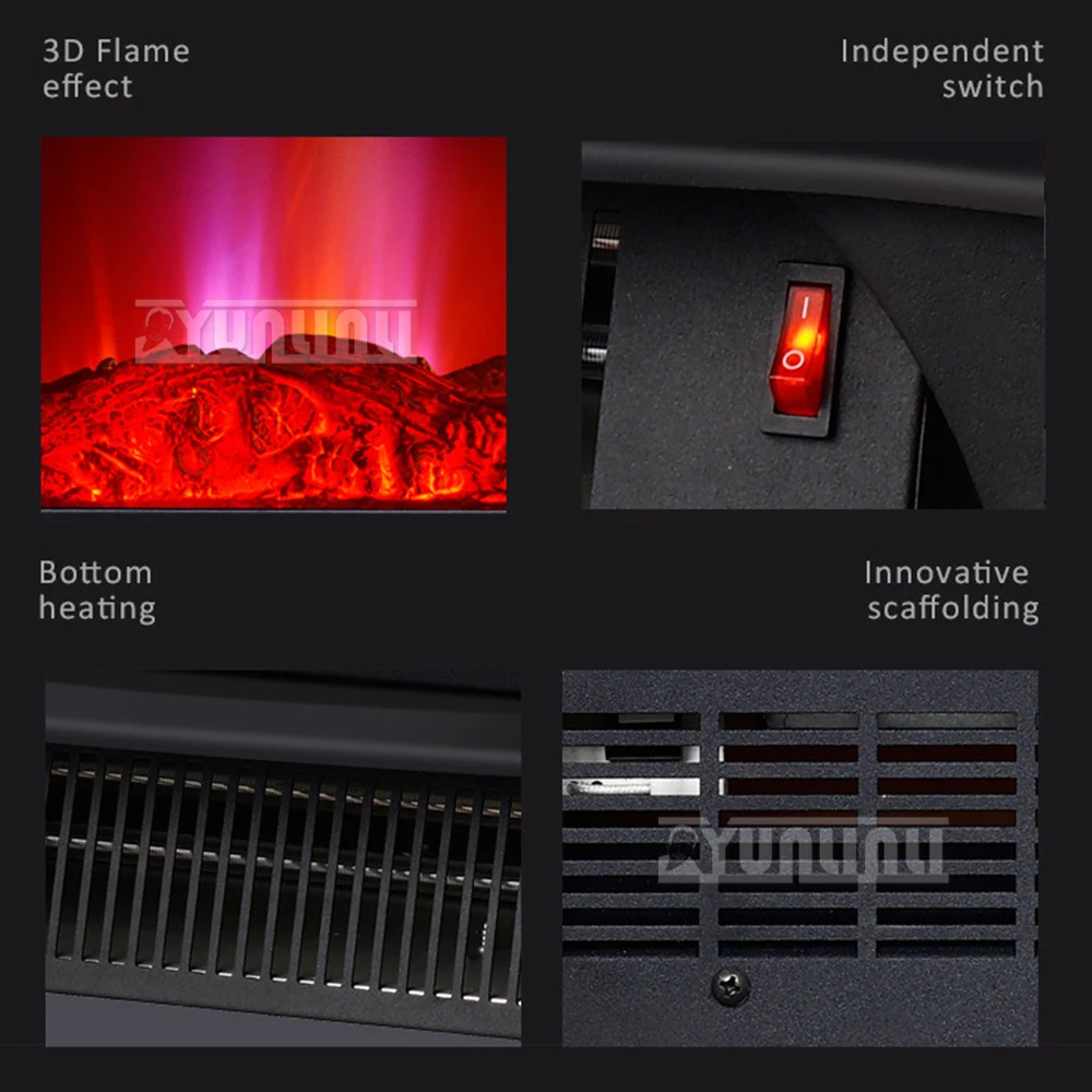 Роскошный электрический обогреватель 3D камин пламя электрический быстрый обогреватель бытовой Крытый бездымный Eletrodomestico