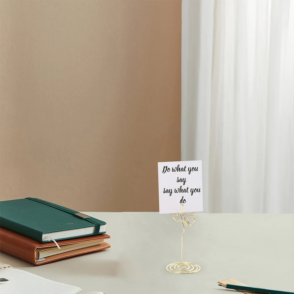 

12pcs Turtle Leaf Business Card Holder Metal Wire Name Stand Birthday Party Desktop Ornaments Mini Memo Holder Table Sign