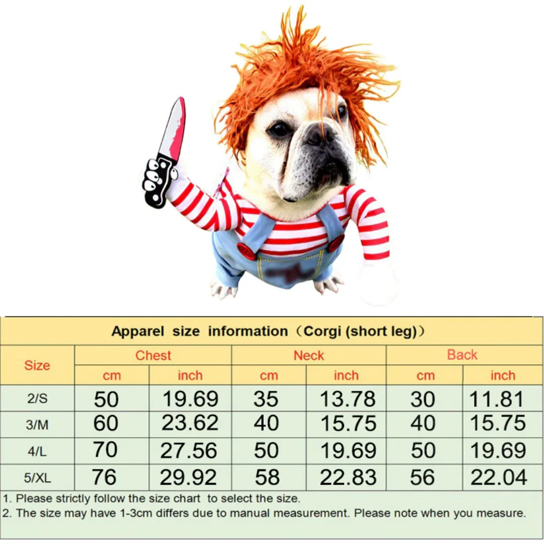 Pet Dog Halloween Clothes Dogs Holding A Knife Halloween Christmas Costume Funny Pet Cat Party Cosplay Apparel Clothing