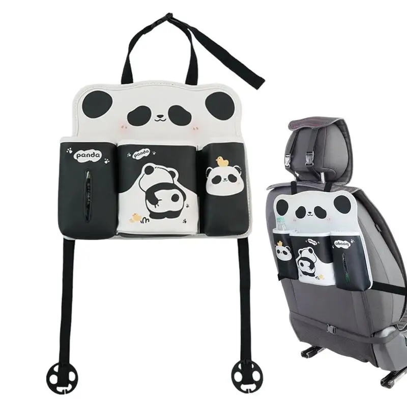 

Seat Storage Organizer PU Leather Seat Back Dangling Bag Waterproof Backseat Tissue Box Automobile Interior Accessories For RV