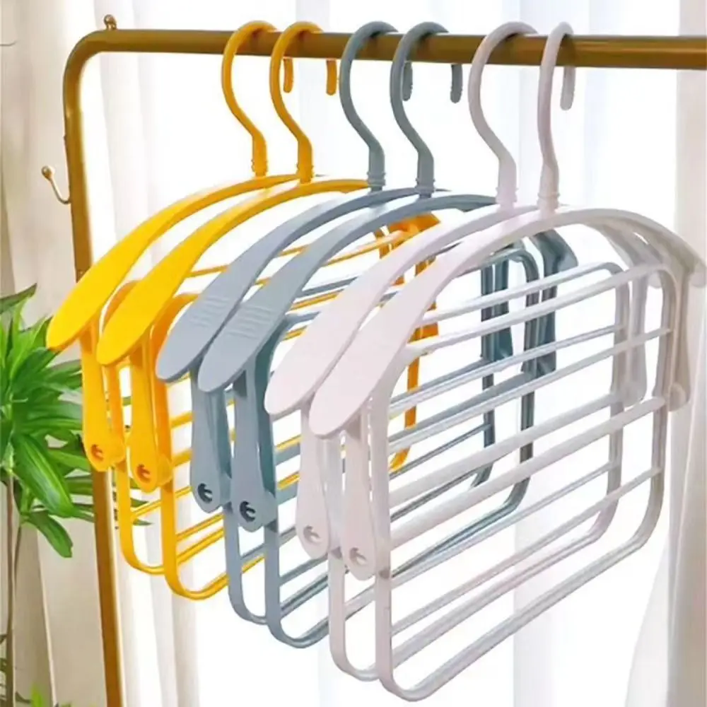 

Plastic Reversible Folding Trouser Rack Widening Non-slip 5 Layers Pants Hangers Thickening Space Saving Clothes Drying Rack