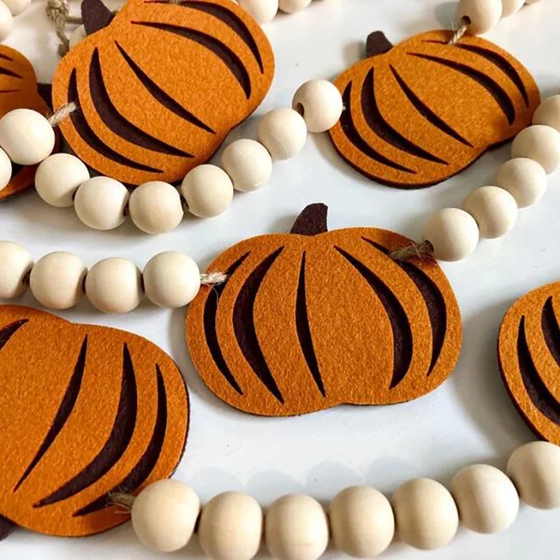 1PC Fall Pumpkin Banner Autumn Thanksgiving Festival Halloween Party Fireplace Mantle Wall Home Patio Garden Decoration