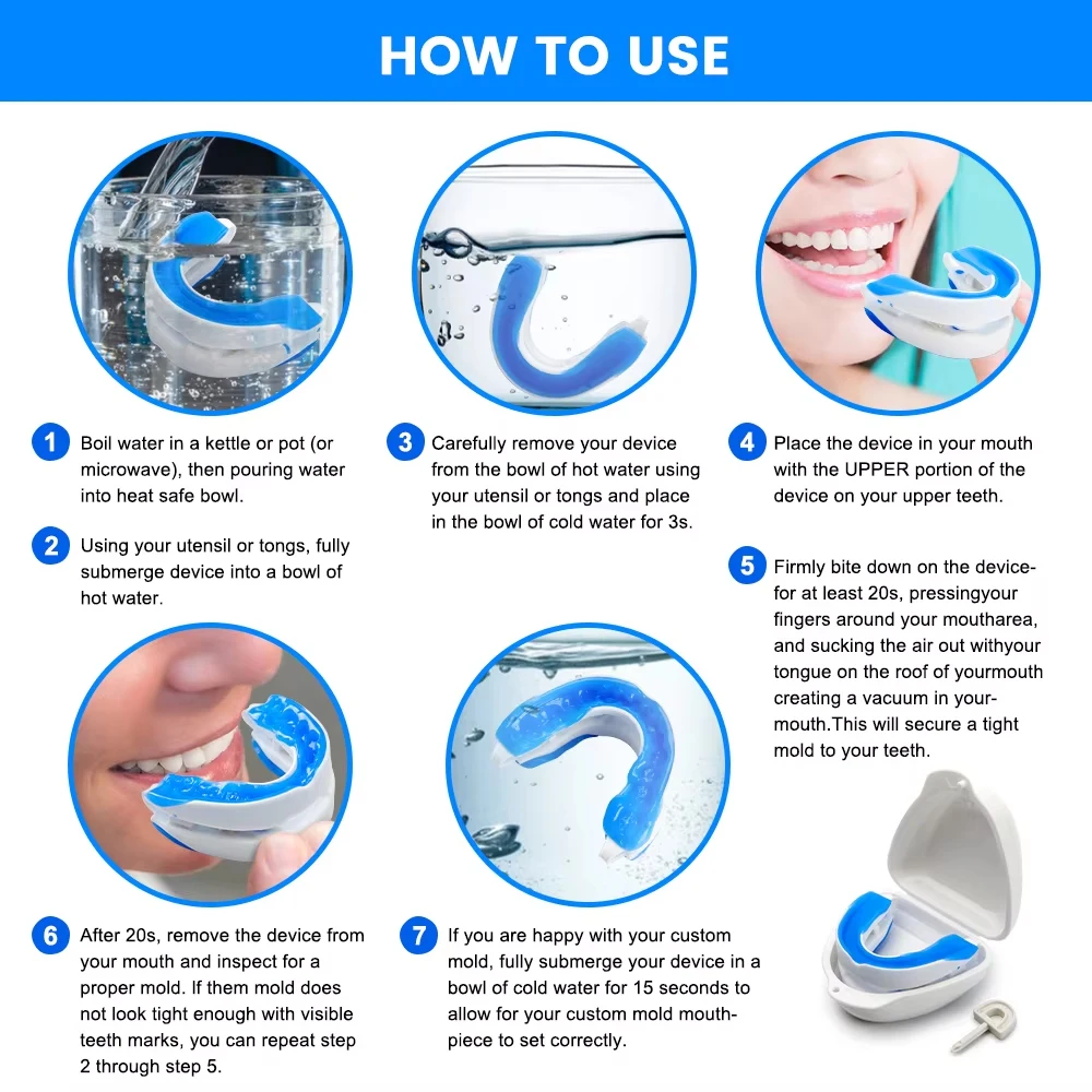 Anti Snore Mouthpiece,Adjustable Sleeping Mouth Guard,Stop Snoring Device for Night Time Teeth Protection and Bruxism view 6