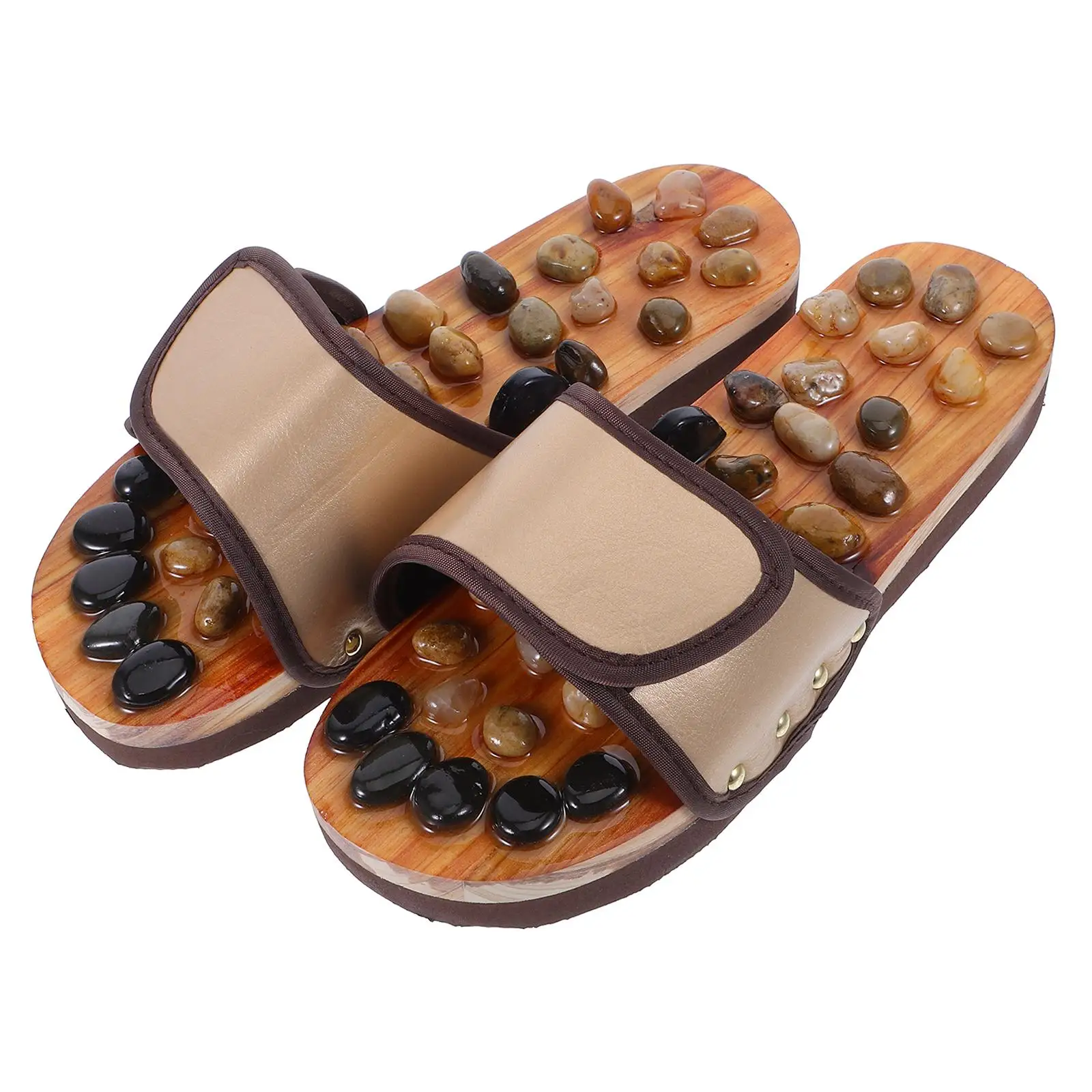

Foot Massage Slippers Brown 39-40 Code Acupoint Stimulation Comfortable Material Home Office Use