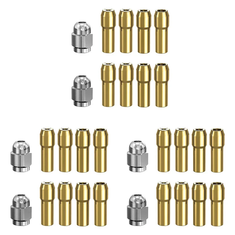 30Pcs Brass Collet For Dremel,Replacement 4485 Quick Change Rotary Drill Nut Tool Set 0.8/1.2/1.5/1.8/ 2.0/2.4/3.0/3.2Mm-A78G