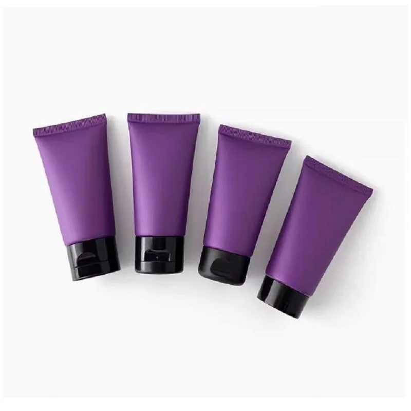 

30Pcs Purple Matte Empty Cosmetics Soft Tube 50ML Plastic Porrtable Viaje Refillable Bottle Squeeze Soft Tube Facial Cleanser