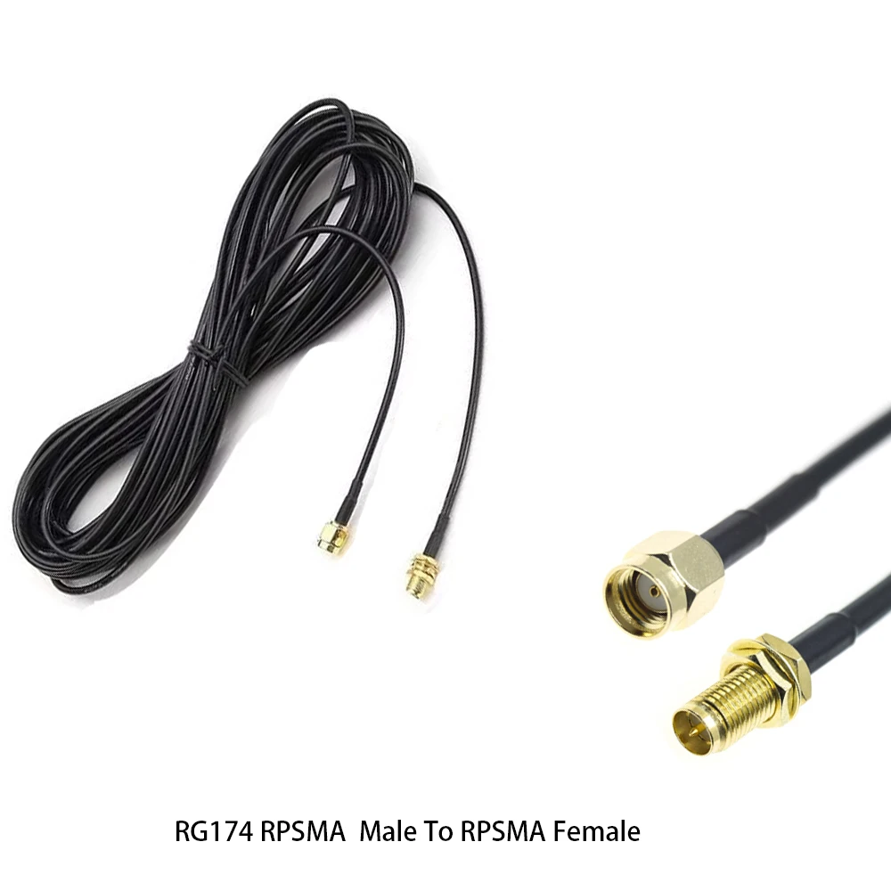 RG174 RPSMA SMA Male to RPSMA Female Extension Cable Copper Feeder Wire Connector Coax Coaxial WiFi Network Card Router Antenna