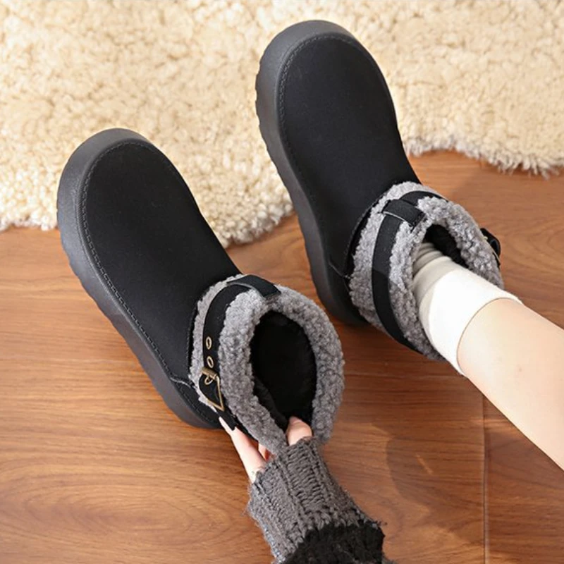 أحذية قطنية غير رسمية متعددة الاستخدامات 2024 شتاء تصميم جديد تحسس نعل سميك دافئ مضاد للانزلاق يومي مريح قصير الساق الأحذية النسائية #2