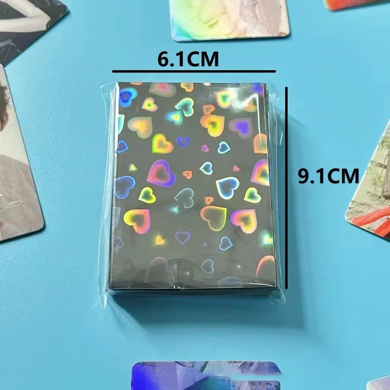 50PCS Heart Sleeves Color Kpop Popcorn Sleeves Photo Card Sleeve Photocard Holder Photo Card Packaging BQ01