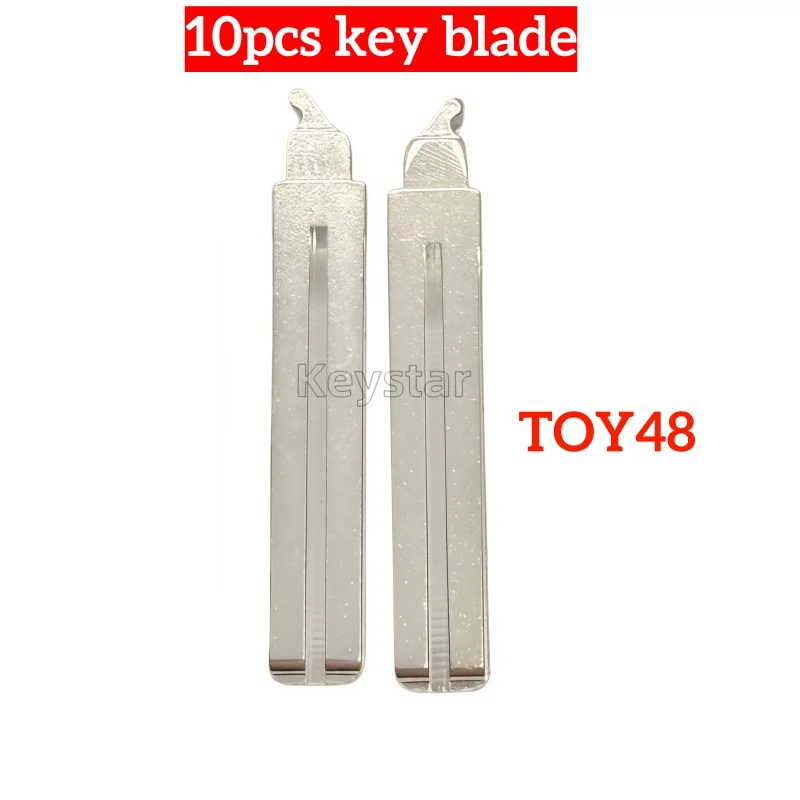 

KEYSTAR 10pcs TOY48 Original Car Key Blade Flip Remote Key Blank for Toyota AYGO PEUGEOT 108 CITROEN C1 Remote Key Blade