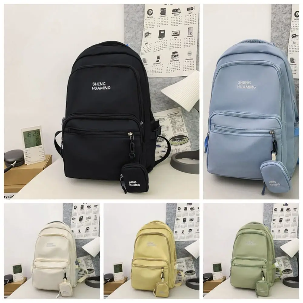 Schattige Kawaii Nylon Veelzijdige Rugzak Met Hoge Capaciteit Multi-Pocket Casual Schooltassen Ins Mochila Schooltassen Dagelijks Reizen