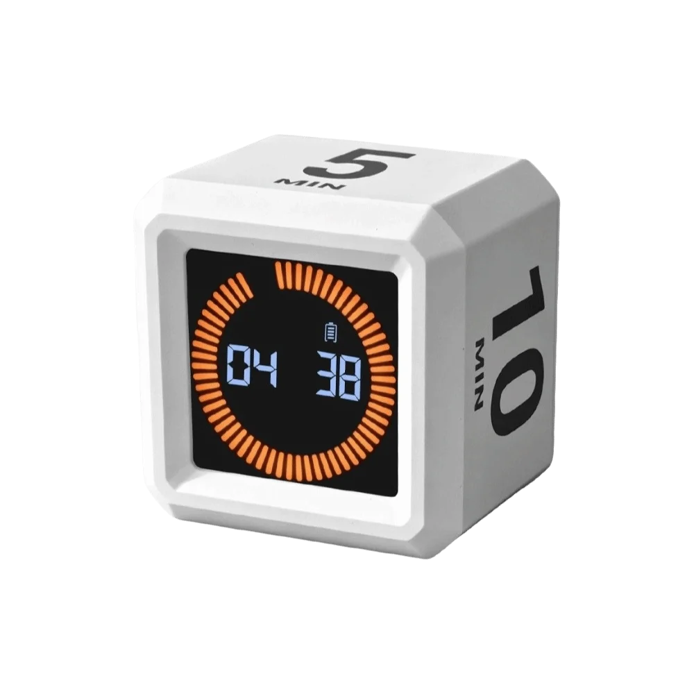 LED Display Digital Visual Timer Silent Running 4 Preset Time Flip Countdown Timer 0-99 Minutes Alarm Function