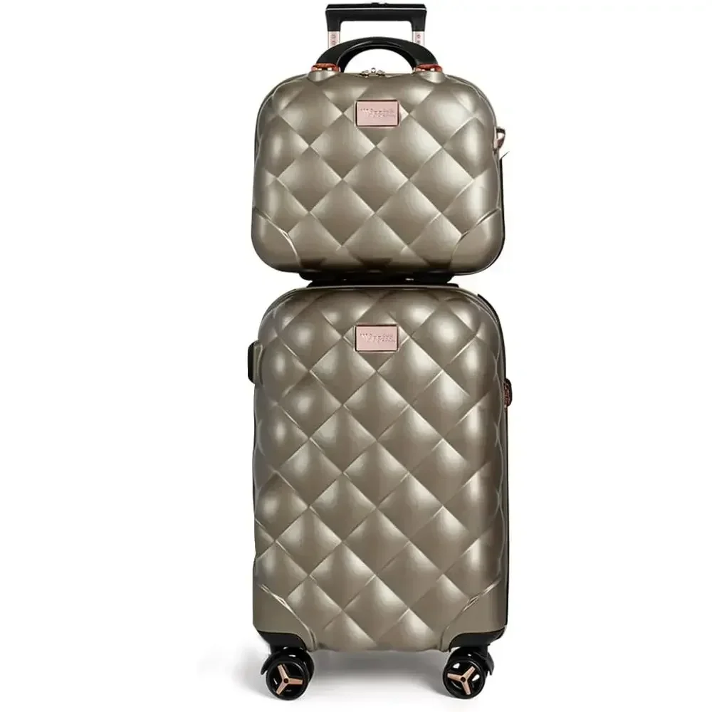 20 + 14 Expandable Hardshell Spinner Suitcase Set with TSA Lock, 2 Piece, Elephant Print