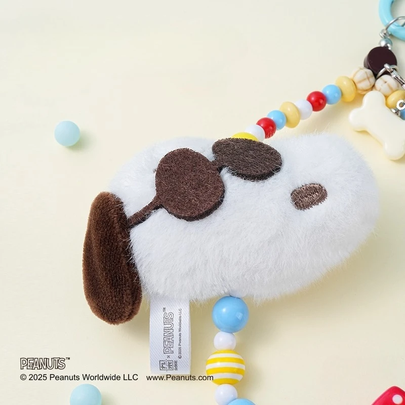 Snoopy Colorful Beaded Phone Charm Keychain Cartoon Gift for Women Girls Teens Kids, Cute Birthday Christmas Gift