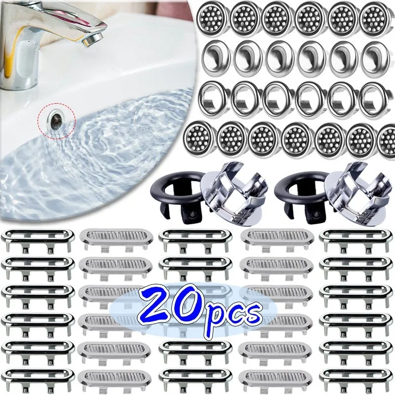 �y�Z�[�����z20/1pcs Wash Basin Plastic Overflow Rings Electroplated Sink Protector Scratch Universal 22-24mm Installation Bath Accessory