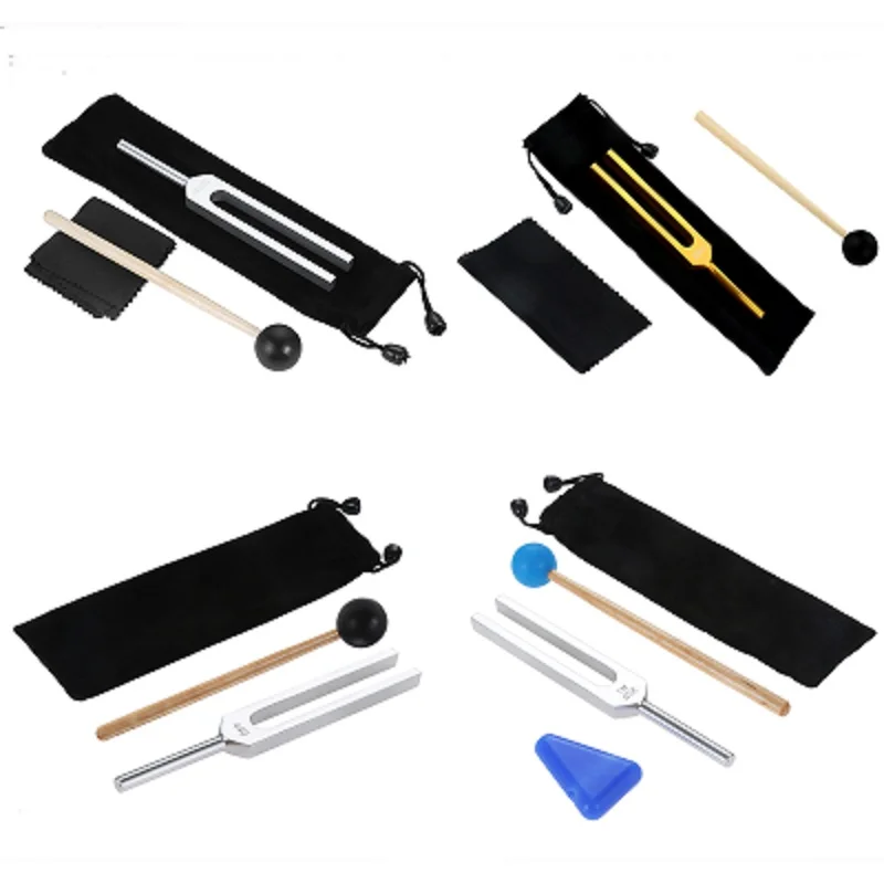 528/512/4096/432/440/ Hz Tuning Fork Kit for Healing/Reliever Stress/Sound Therapy/Musical Instrument/Yoga with Hammer and Bag