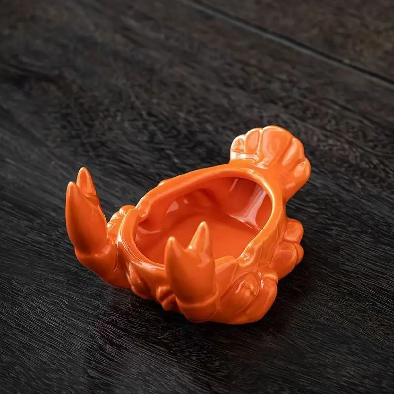 1pc lobster Ashtray, Small Tea Pet Office Home Living Room With Cover Fly Ash Cute Decoration ﻿