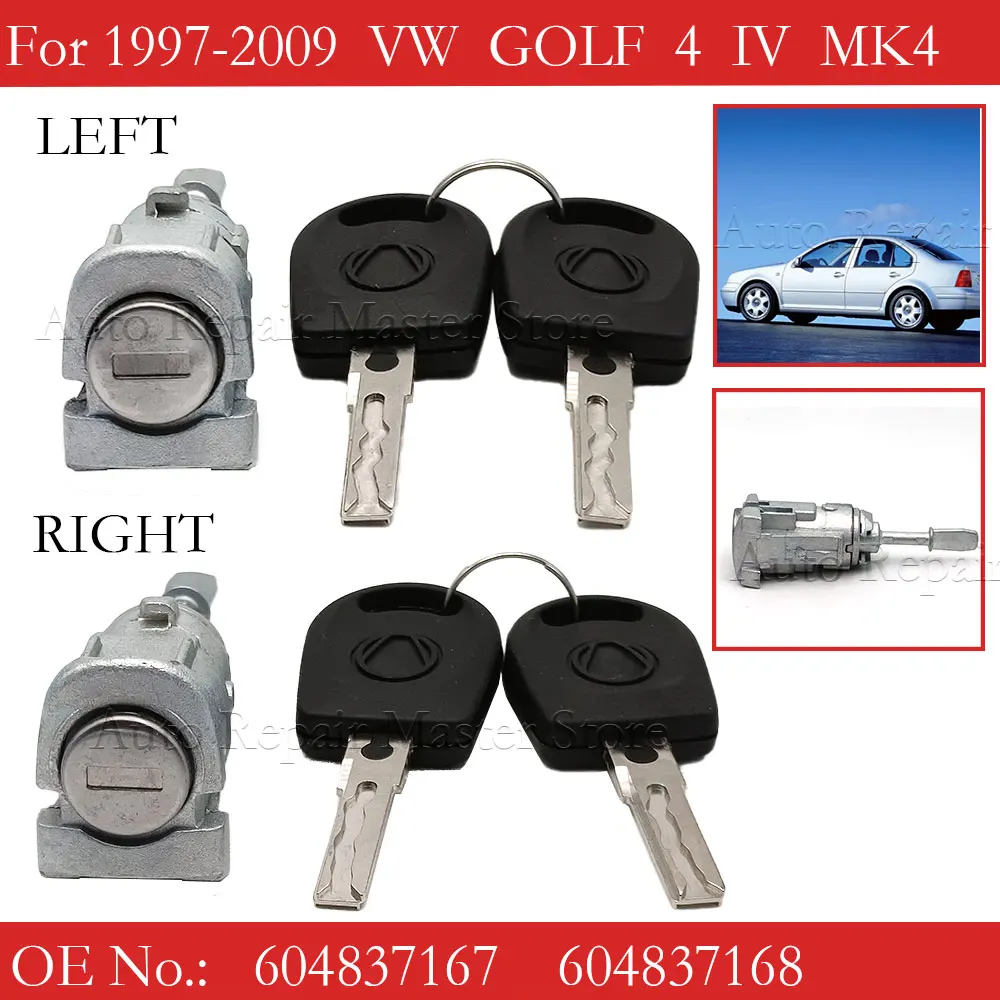 

604837167 604837168 Left Right Door Lock Barrel Cylinder For VW GOLF 4 IV MK4 BORA A6 SKODA FABIA POLO 1997-2009