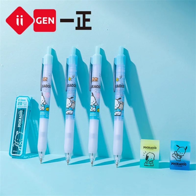 12set/lot Sanrio Kawaii Pochacco Mechanical Pencil Cute 0.5MM Drawing Writing Automatic Pen School Office Supplies