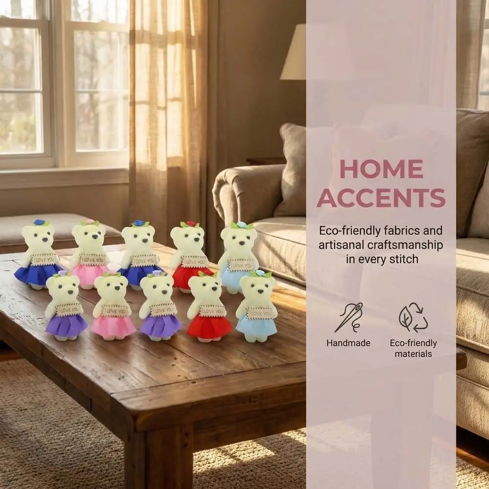 10pcs/set Room Decoration Foam Bear Bear Foam Animal Mini Bear Flower Bouquet Cartoon 10cm Cartoon Bouquet /Children