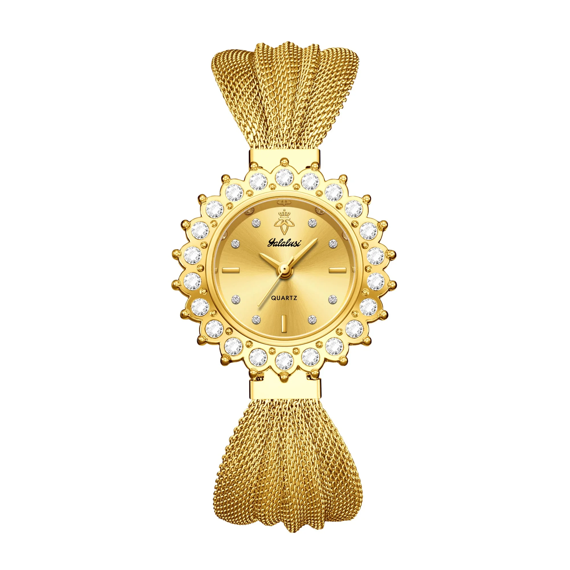 YaLaLuSi Fashion Waterproof Sports Watch Women Men Elegant Rhinestone Dial Mesh Band Quartz Wristwatch Gift Box Free Shipping