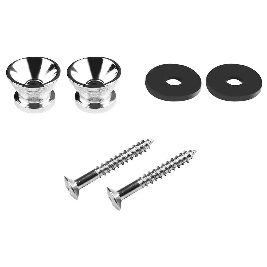 10Pcs Metal Strap Buttons End Pins with Mounting Screws for Electric Acoustic Guitar, Bass,Ukulele Rich