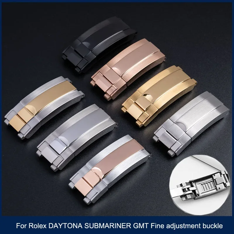 Luxury Sliding Buckle for Rolex Daytona Water Ghost Stainless Steel Adjusted Buckles Watch Band Clasp Metal Button 16*9mm