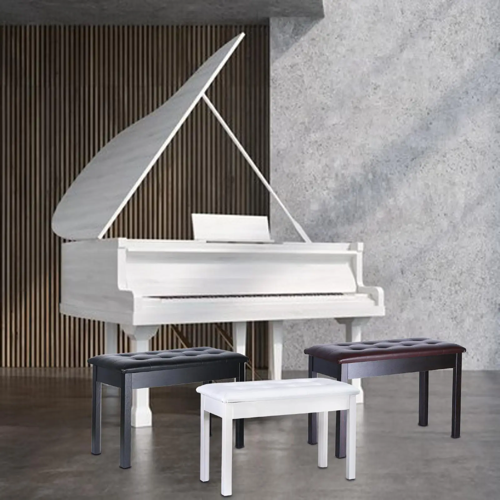 Deluxe Keyboard Seat with Solid Oak Legs for Music Enthusiasts