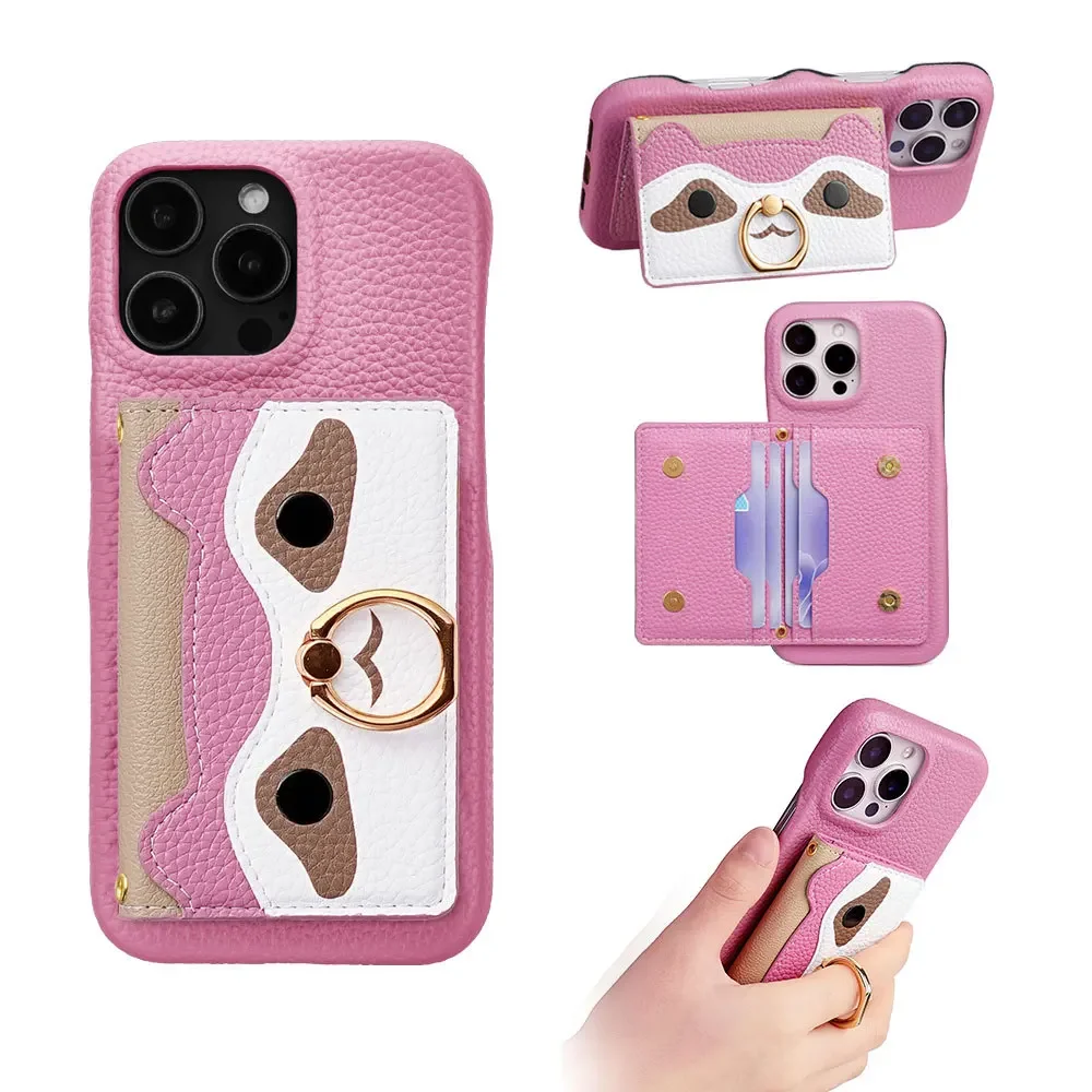 

Fashion Back Flip Wallet Case Phone Cover for iPhone 17 Air 16e 15 14 Plus 13 12 11 Pro Max with Hand Wrist Strap