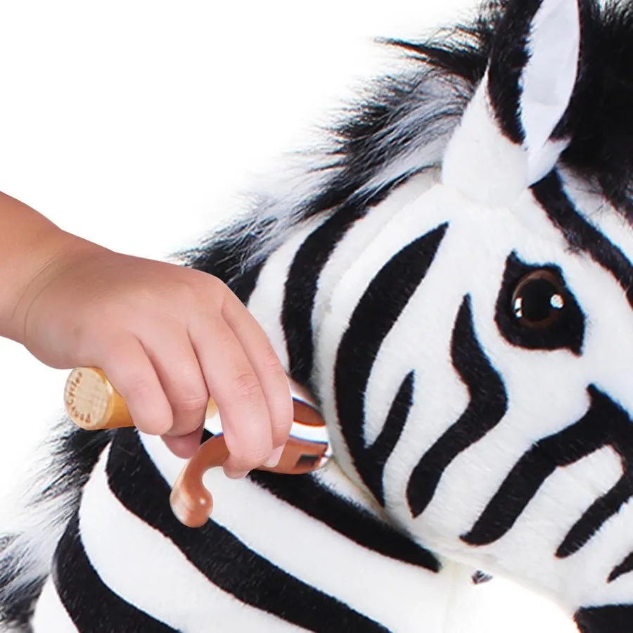 Zebra Kids Ride on Horse Kids Riding Horse Unicorn Toys Classic Model U (with Brake/ 30" Height/Size 3 for Age 3-4) Pony Cycle R